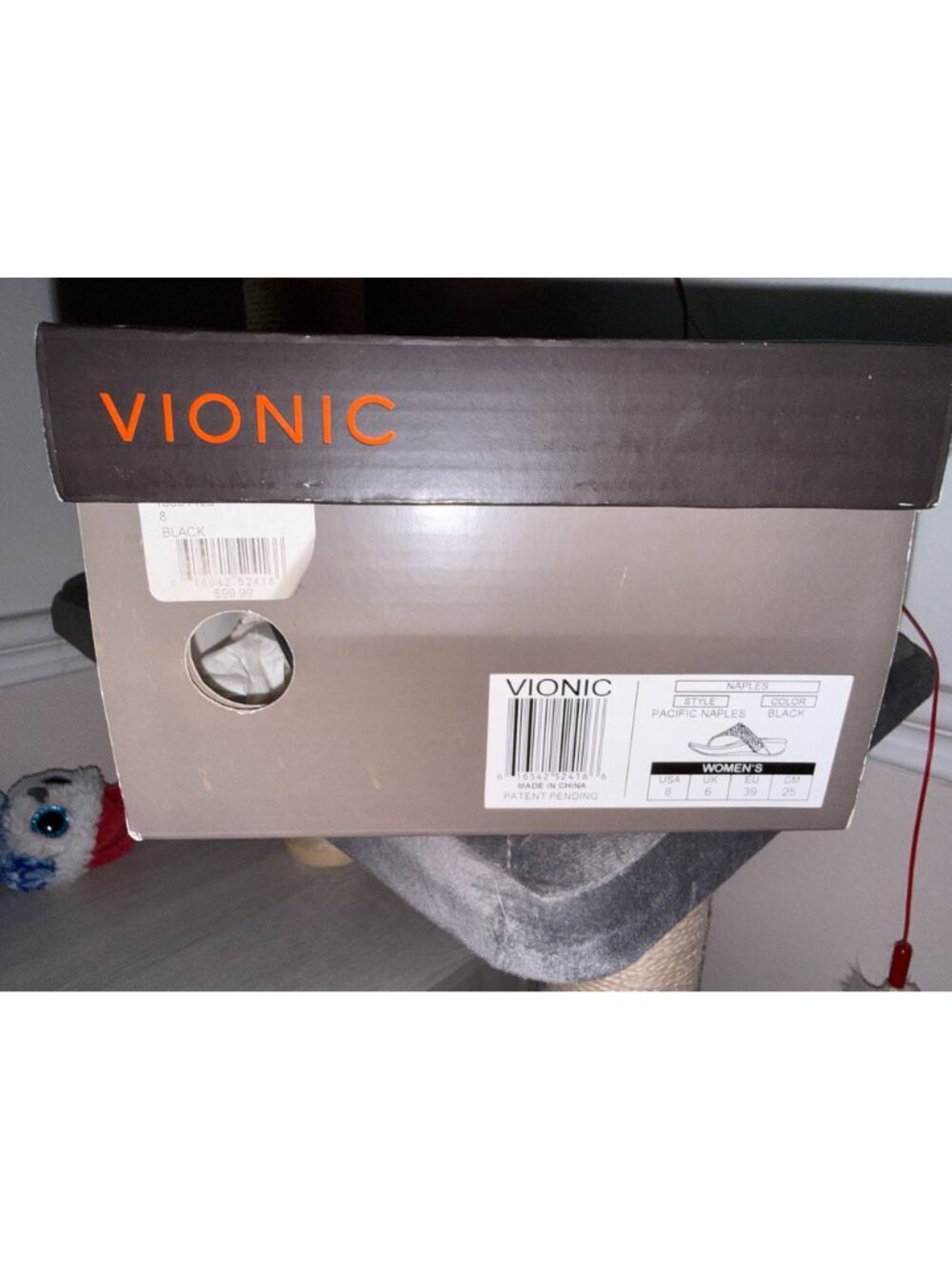 Vionic Pacific Naples Raised Wedge Black Sandals size 8 - Picture 7 of 8